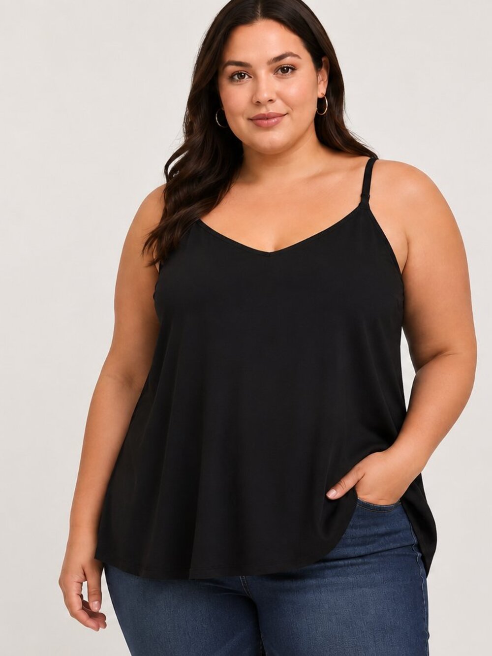 NWT Torrid Black Adjustable Strap Camisole Tank Top Size 3 Plus Size